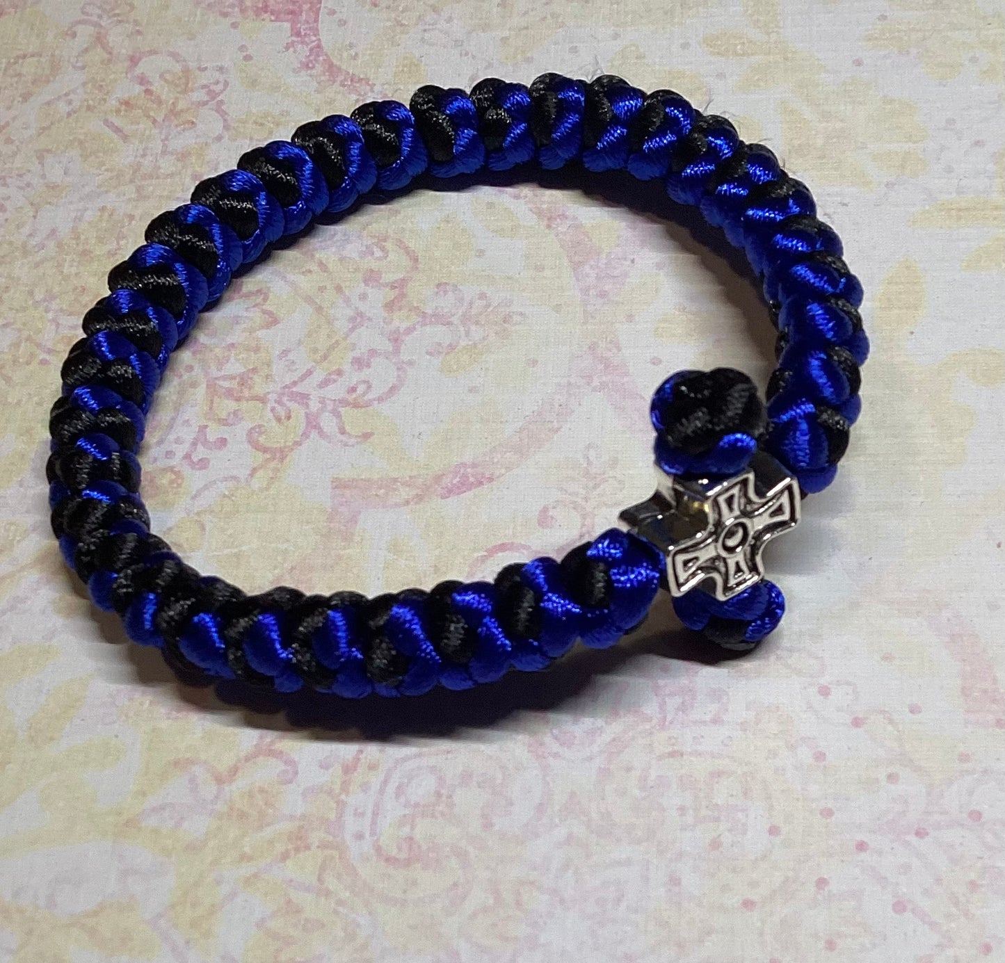 Two-color (intertwined) 30/33/50/100/150-knot Orthodox prayer rope (satin) chotki