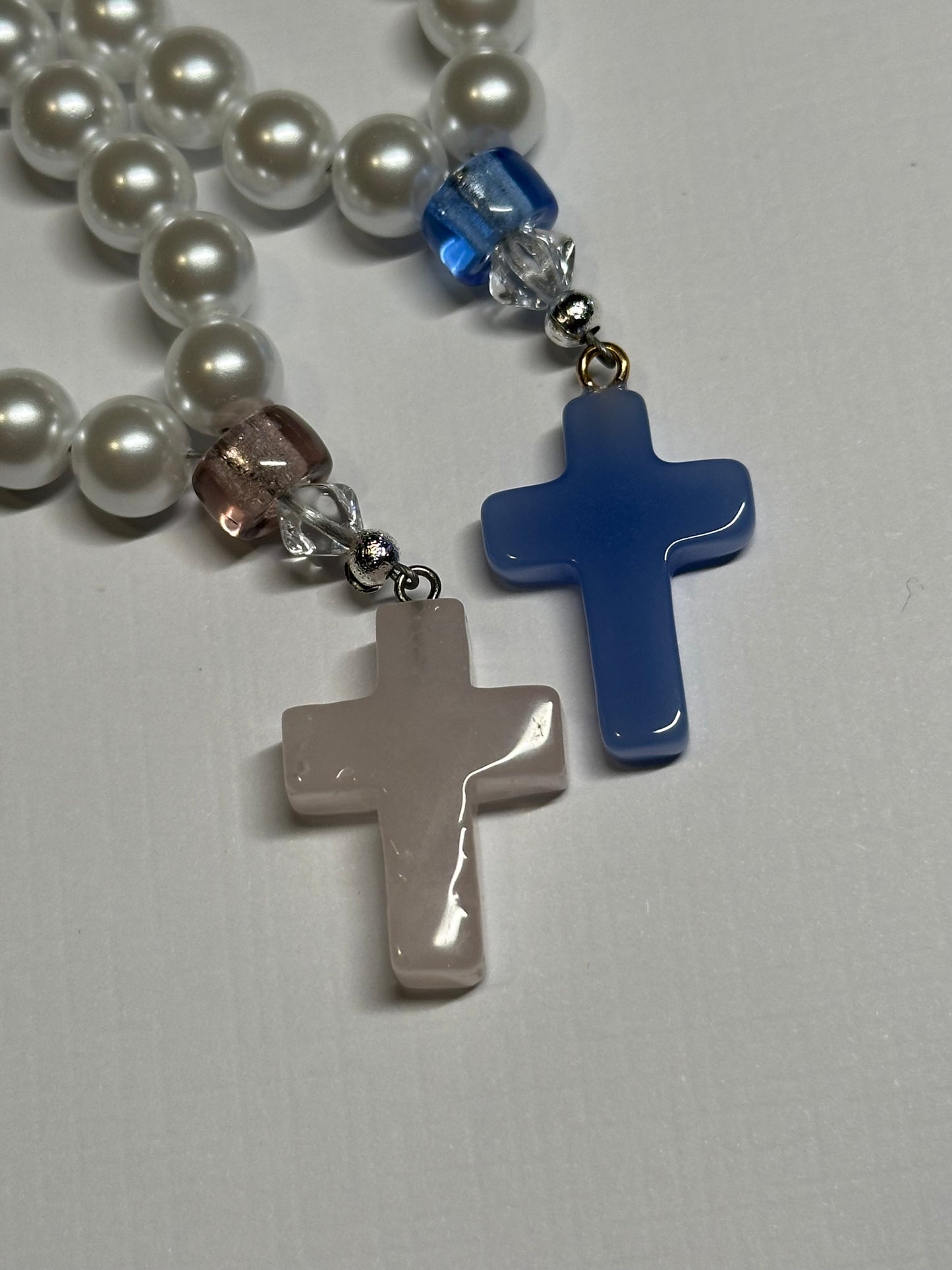 Baptismal keepsake glass “pearl” prayer rope (50 beads)