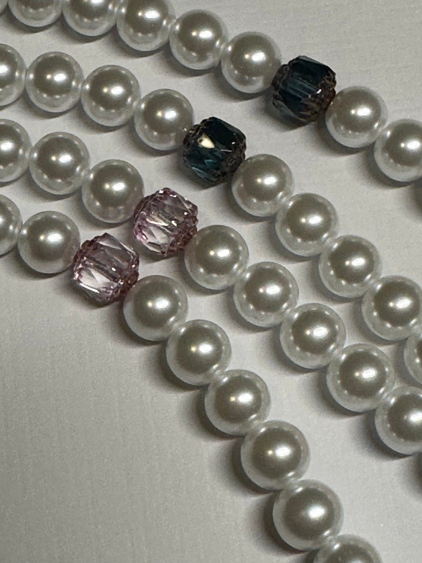 Baptismal keepsake glass “pearl” prayer rope (50 beads)