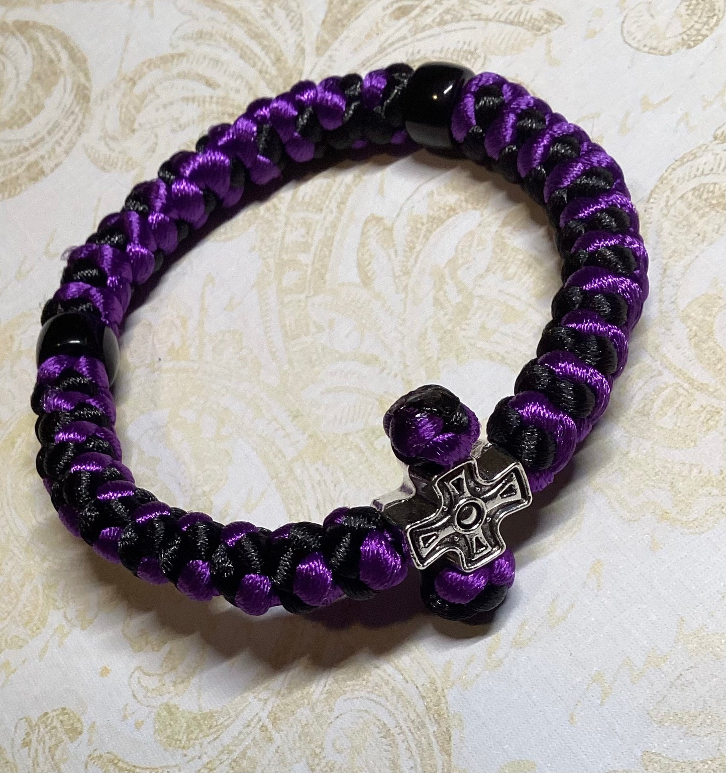 Two-color (intertwined) 30/33/50/100/150-knot Orthodox prayer rope (satin) chotki - MADE TO ORDER