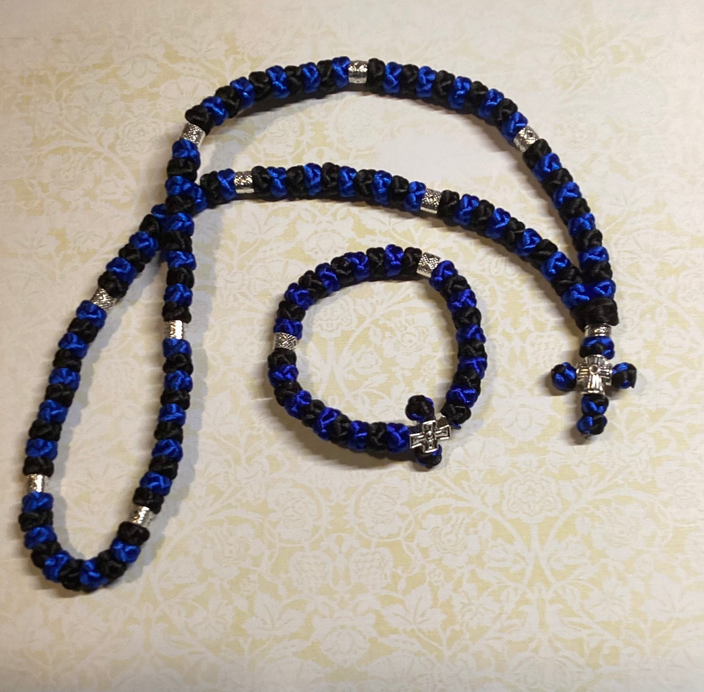 Two-color (alternating) 30/33/50/100-knot Orthodox prayer rope (satin) chotki