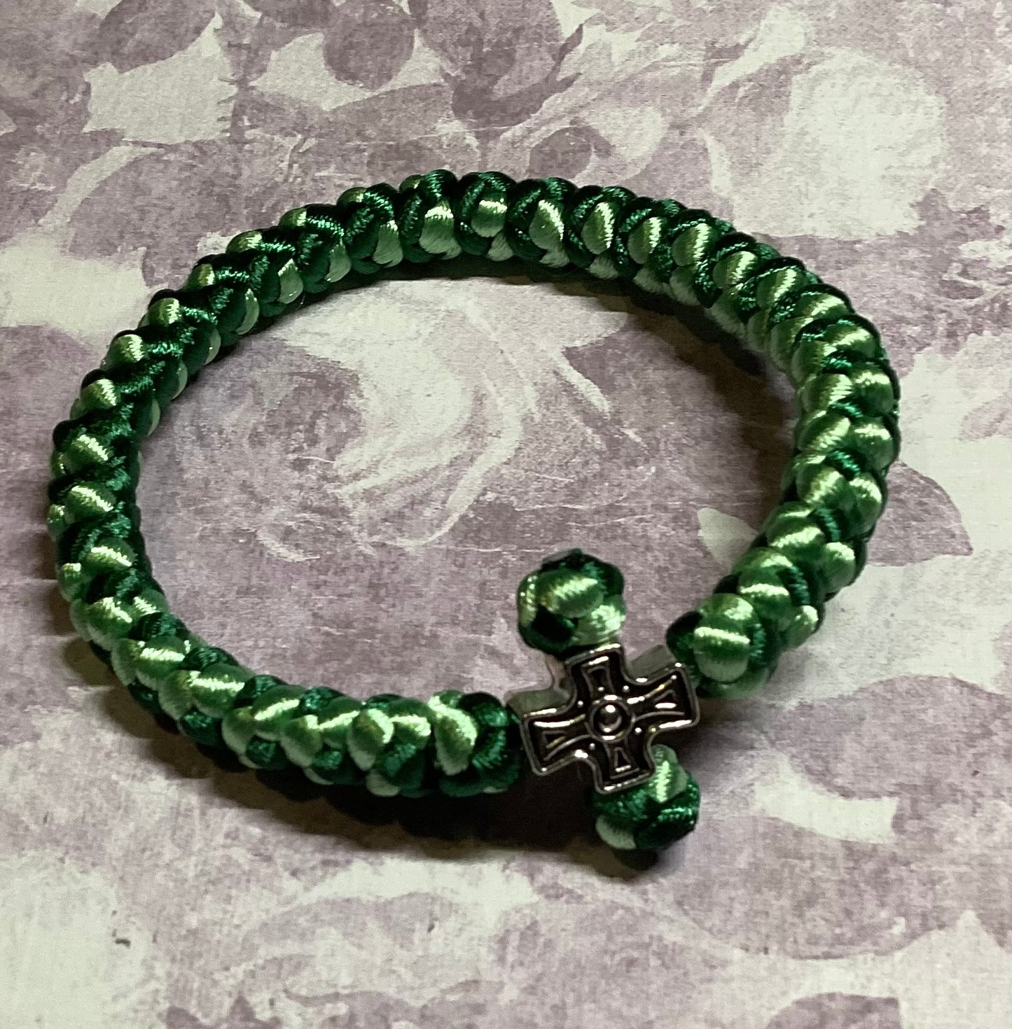 Two-color (intertwined) 30/33/50/100/150-knot Orthodox prayer rope (satin) chotki