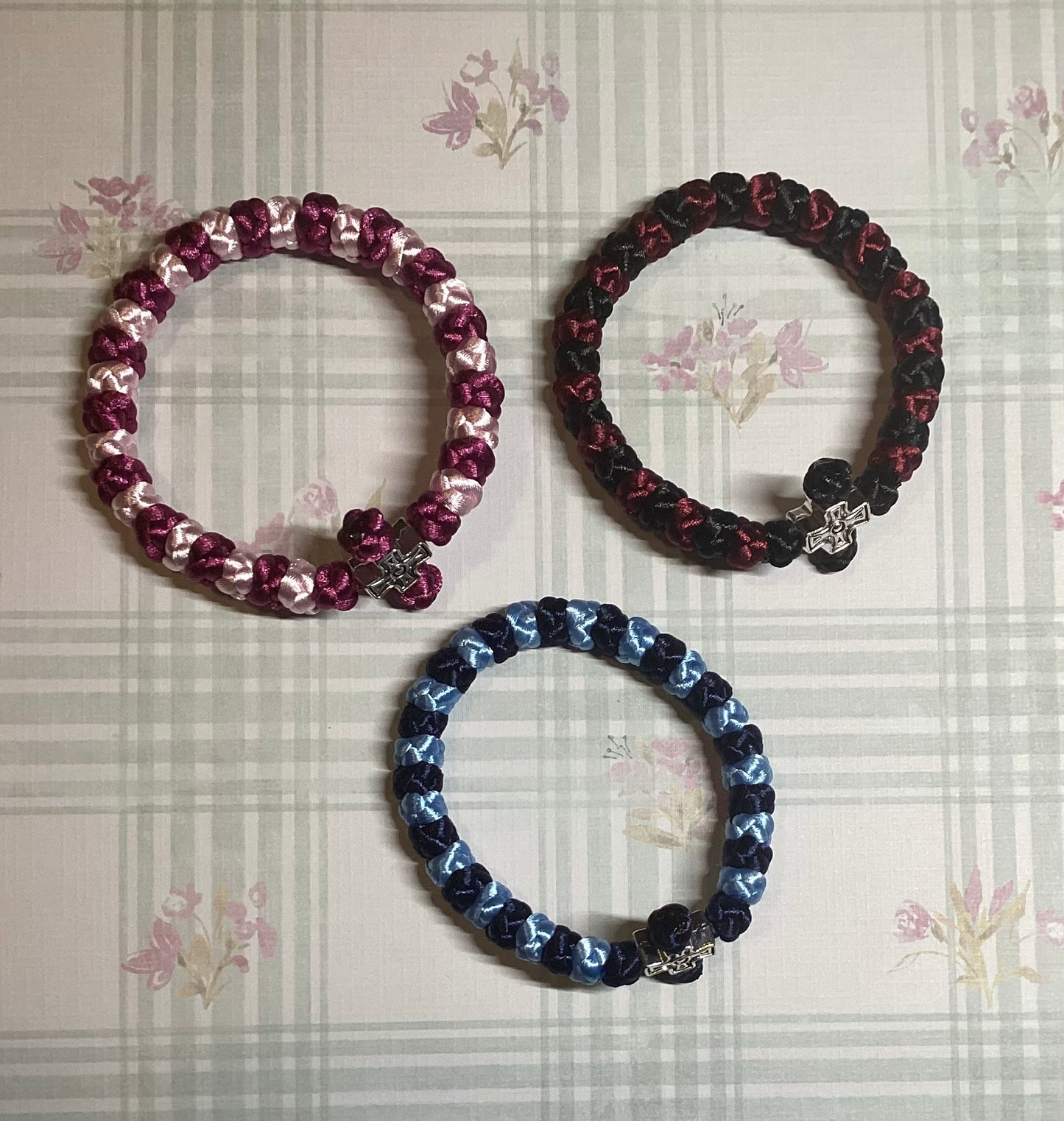 Two-color (alternating) 30/33/50/100-knot Orthodox prayer rope (satin) chotki