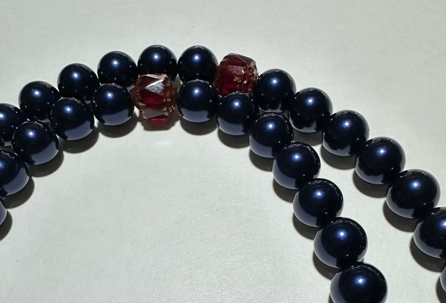Blue 50-bead (Preciosa glass w/ cathedral spacers) prayer rope chotki