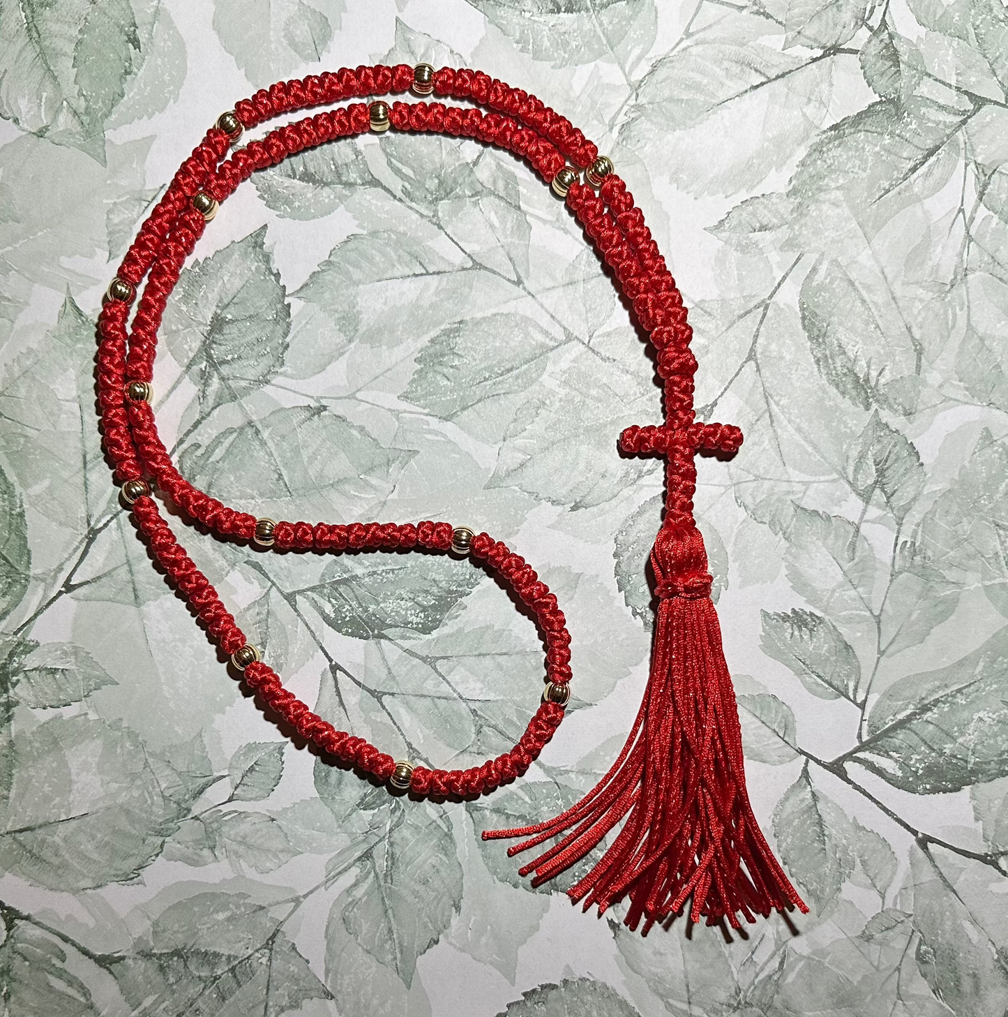 pink/purple/red 150-knot Orthodox prayer rope (satin) chotki komboskini