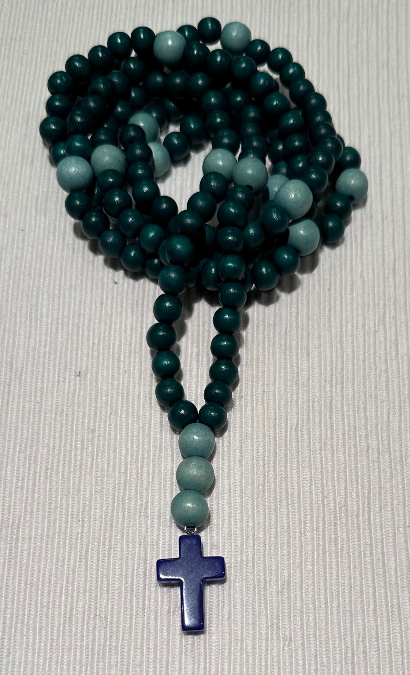 black/green/white 150 wooden bead (medium - 8mm) Orthodox prayer rope chotki komboskini