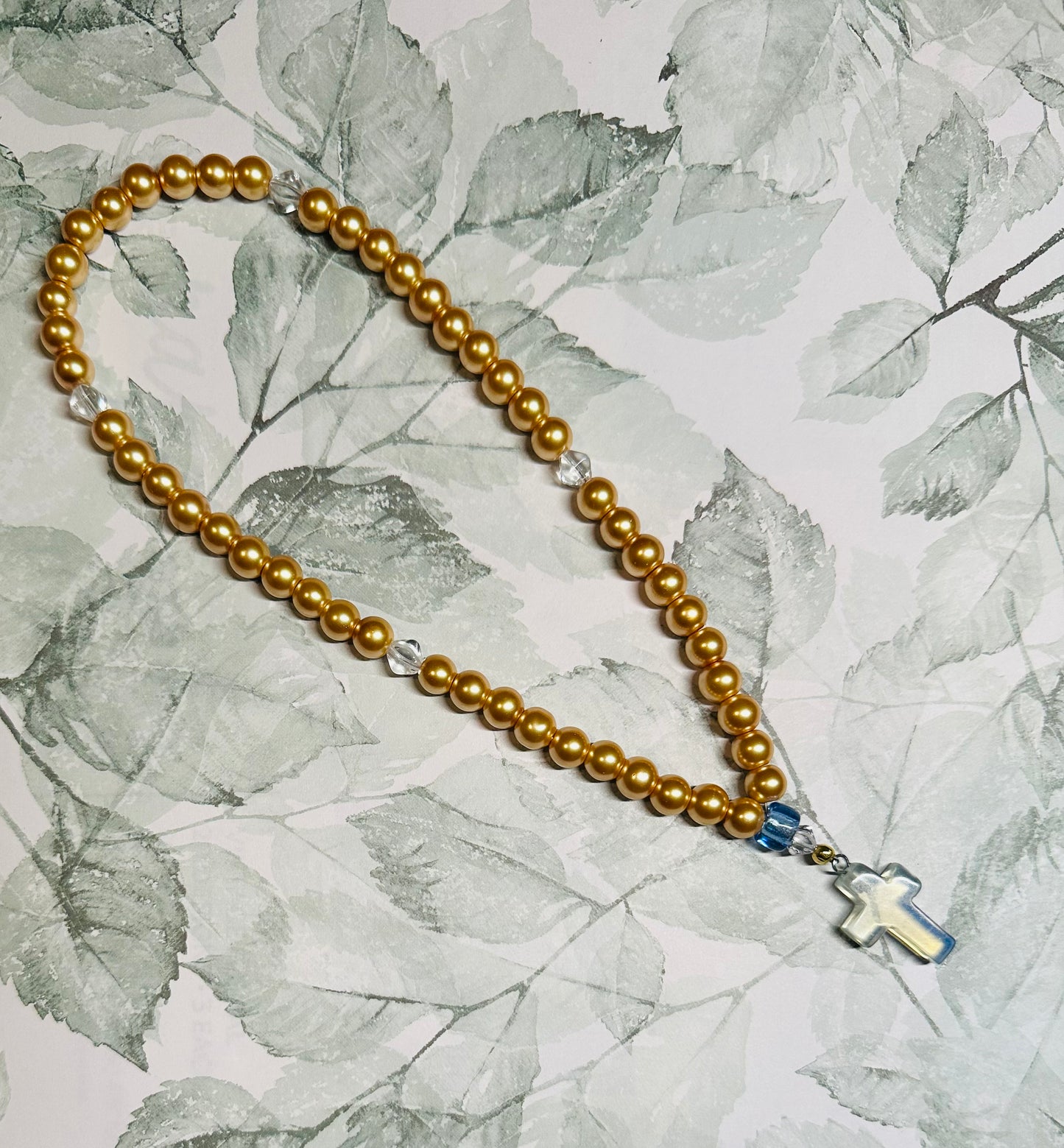 50-bead glass “pearl” prayer rope chotki