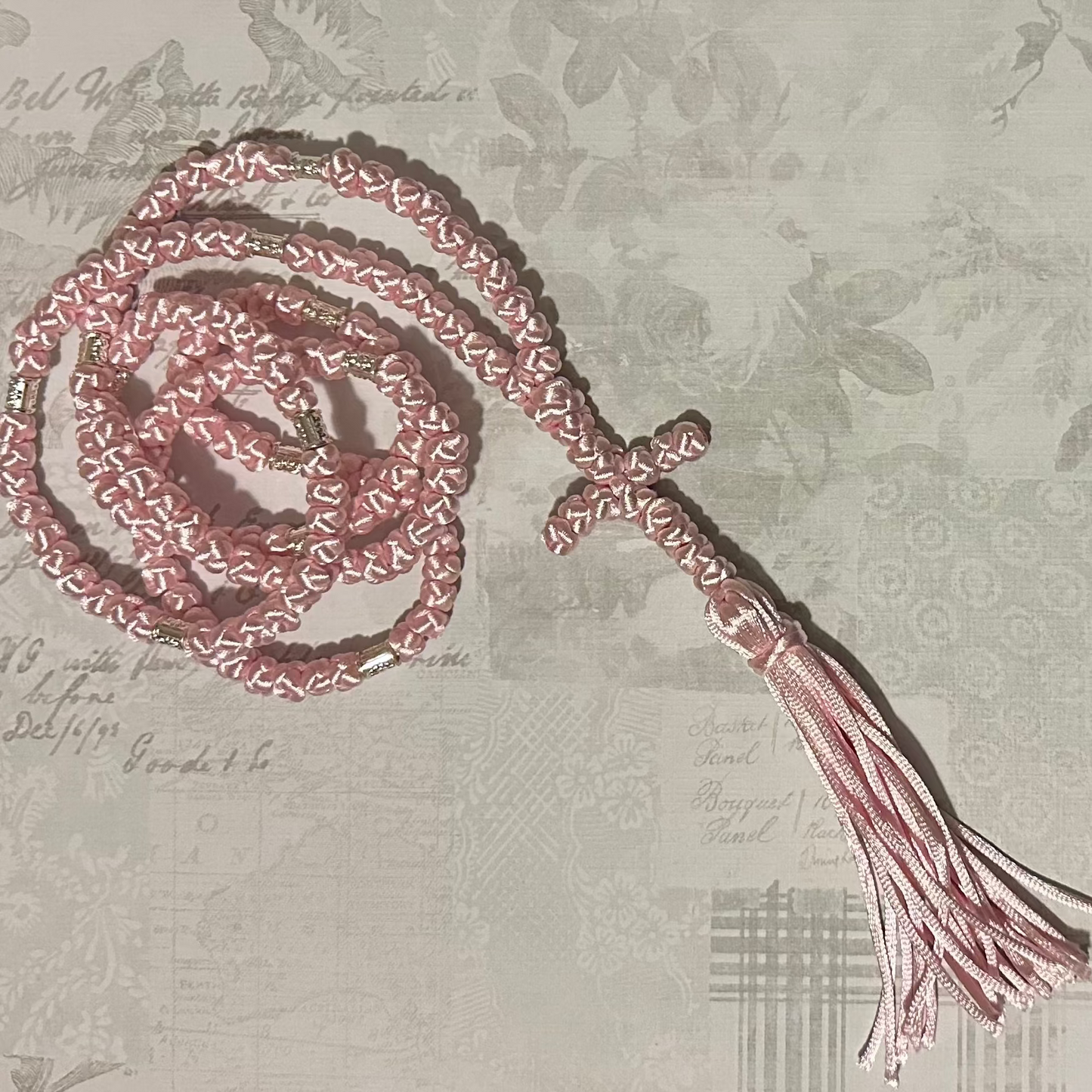 pink/purple/red 150-knot Orthodox prayer rope (satin) chotki komboskini