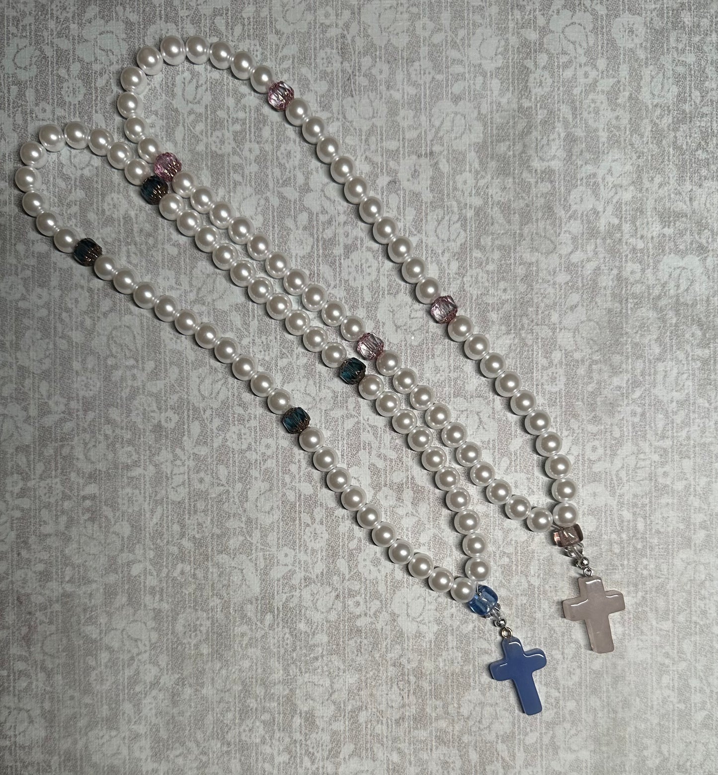 Baptismal keepsake glass “pearl” prayer rope (50 beads)