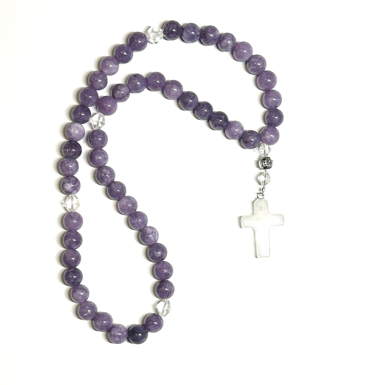 Purple chalcedony 50-stone bead prayer rope chotki