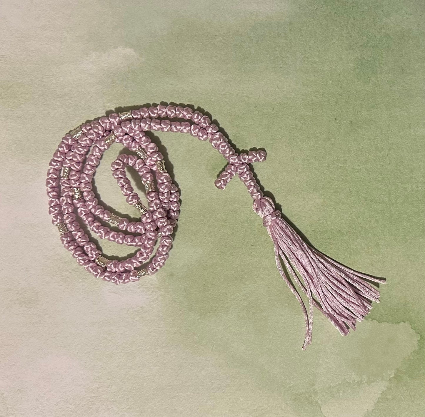 pink/purple/red 150-knot Orthodox prayer rope (satin) chotki komboskini