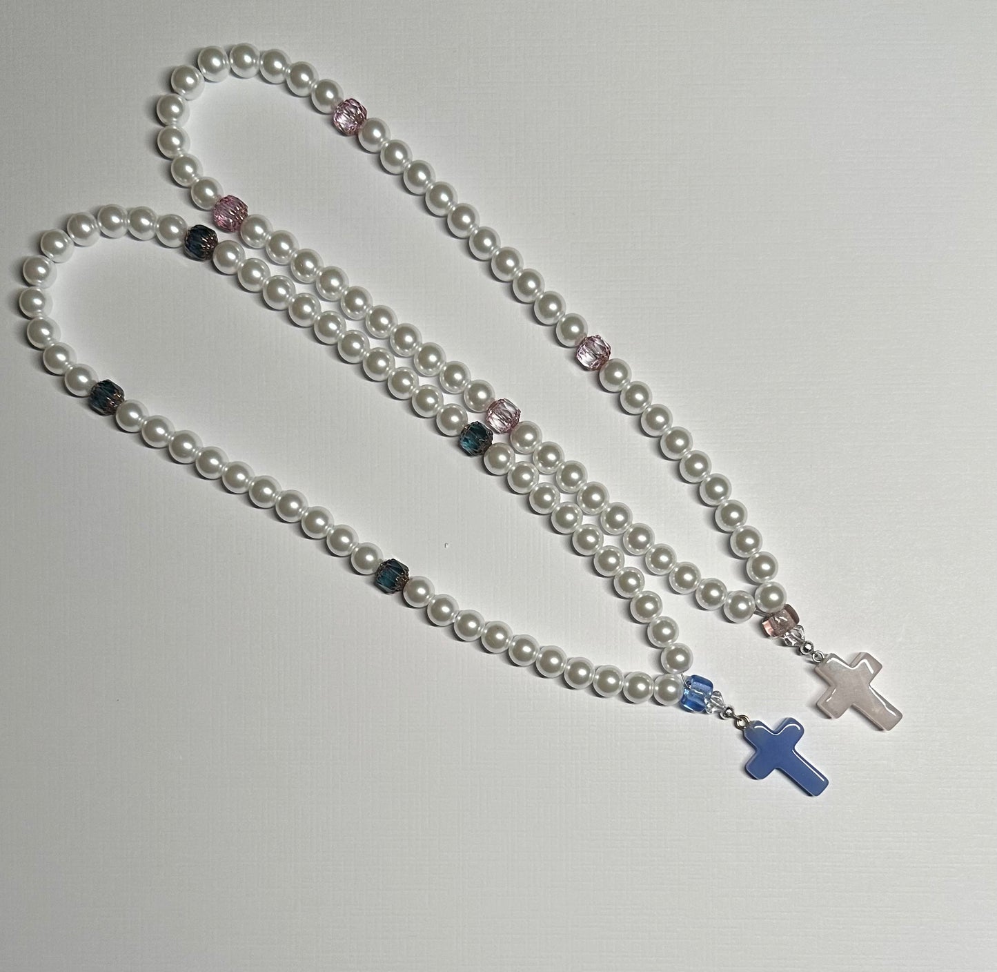 Baptismal keepsake glass “pearl” prayer rope (50 beads)