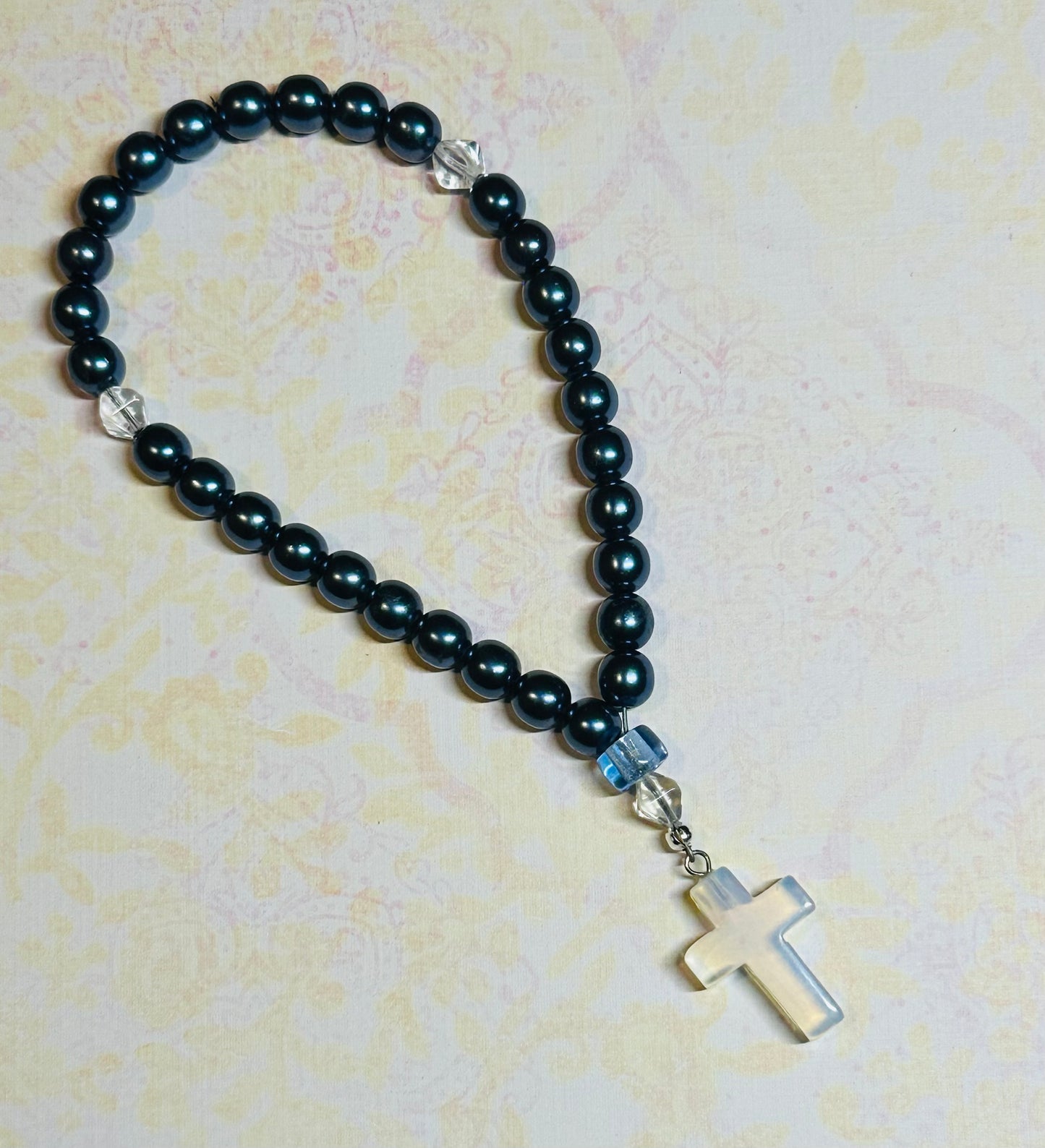 50-bead glass “pearl” prayer rope chotki komboskini