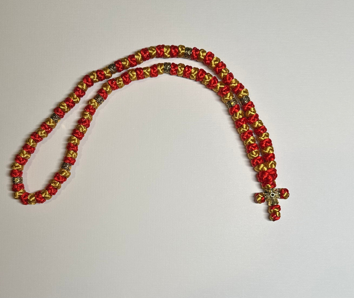 Two-color 30/33/50/100-knot Orthodox prayer rope (satin) chotki (alternating)