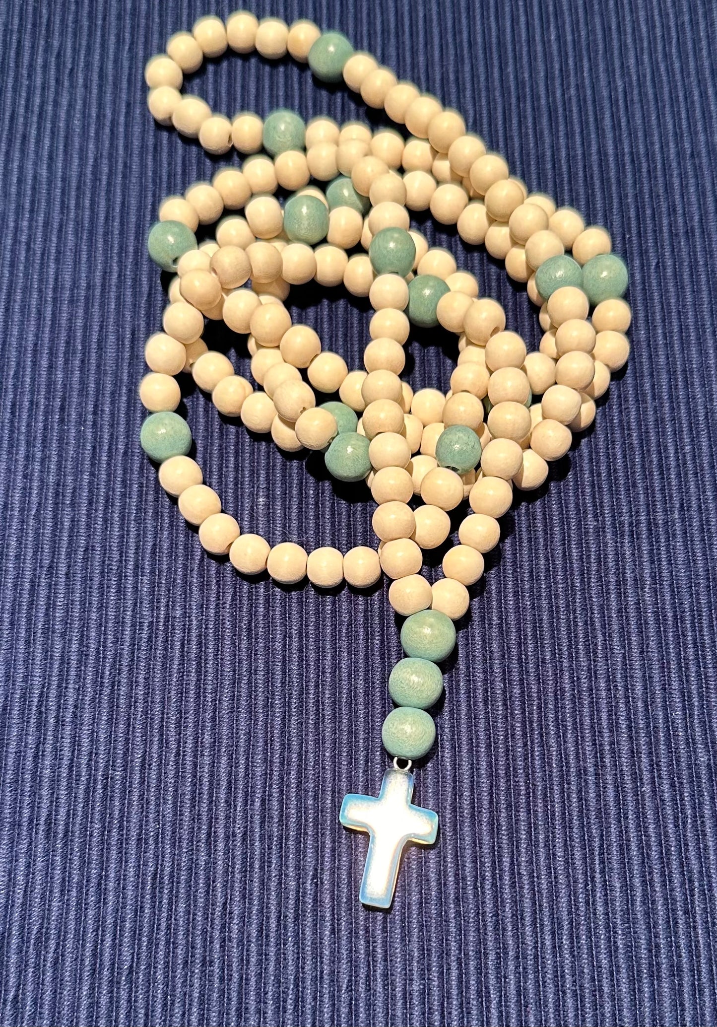 black/green/white 150 wooden bead (medium - 8mm) Orthodox prayer rope chotki komboskini