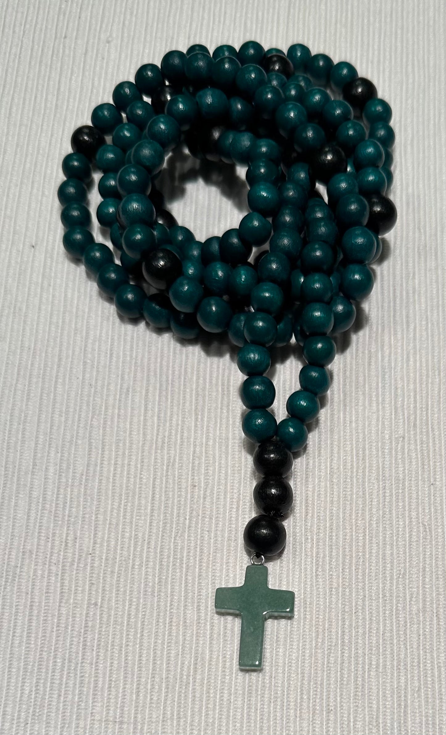 black/green/white 150 wooden bead (medium - 8mm) Orthodox prayer rope chotki komboskini