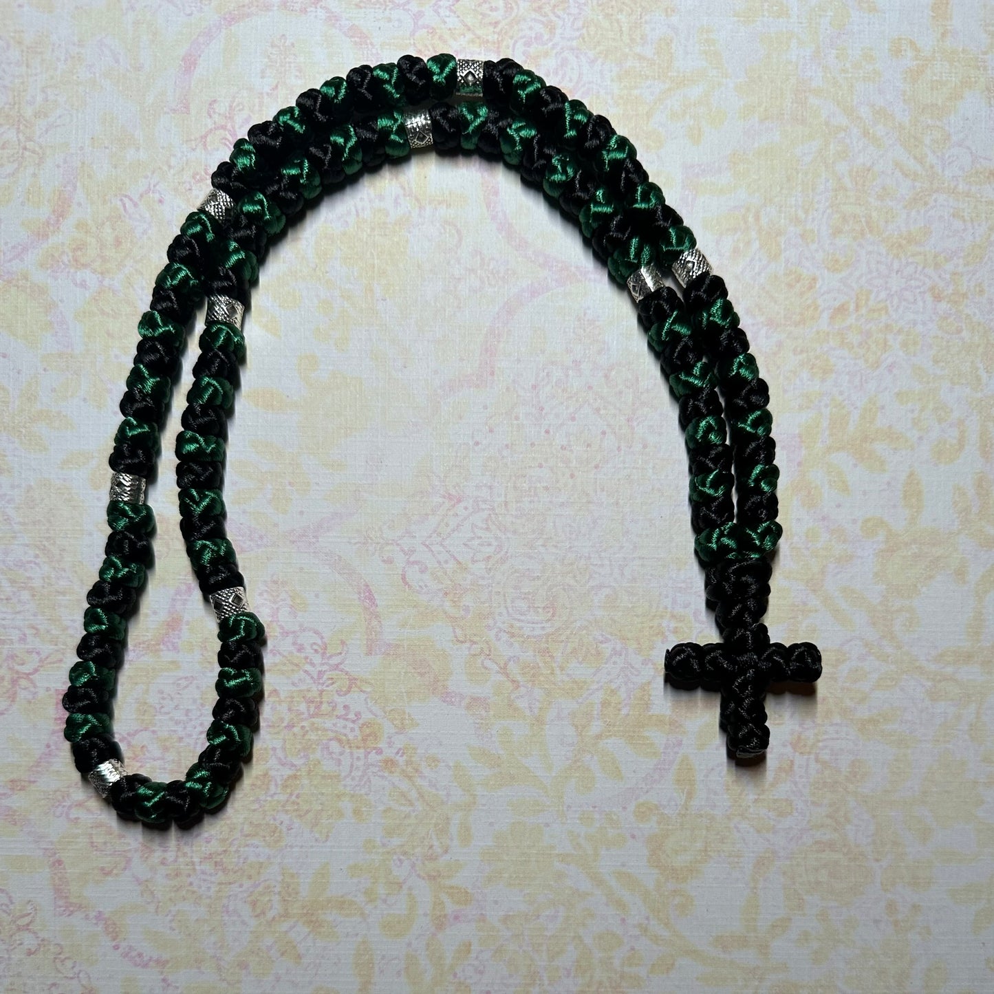 Two-color 30/50/100-knot Orthodox prayer rope (satin) chotki komboskini