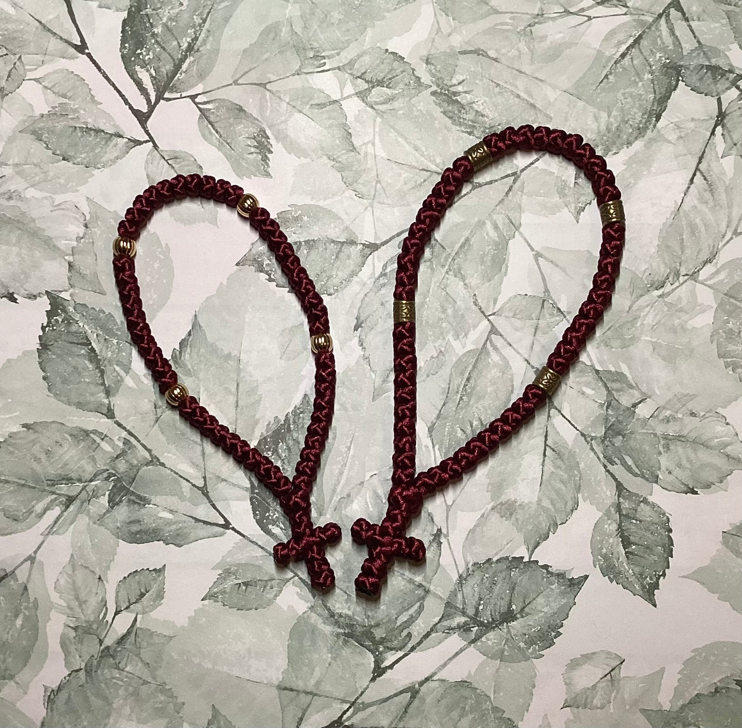 Colorful 50-knot Orthodox prayer rope (satin) chotki komboskini
