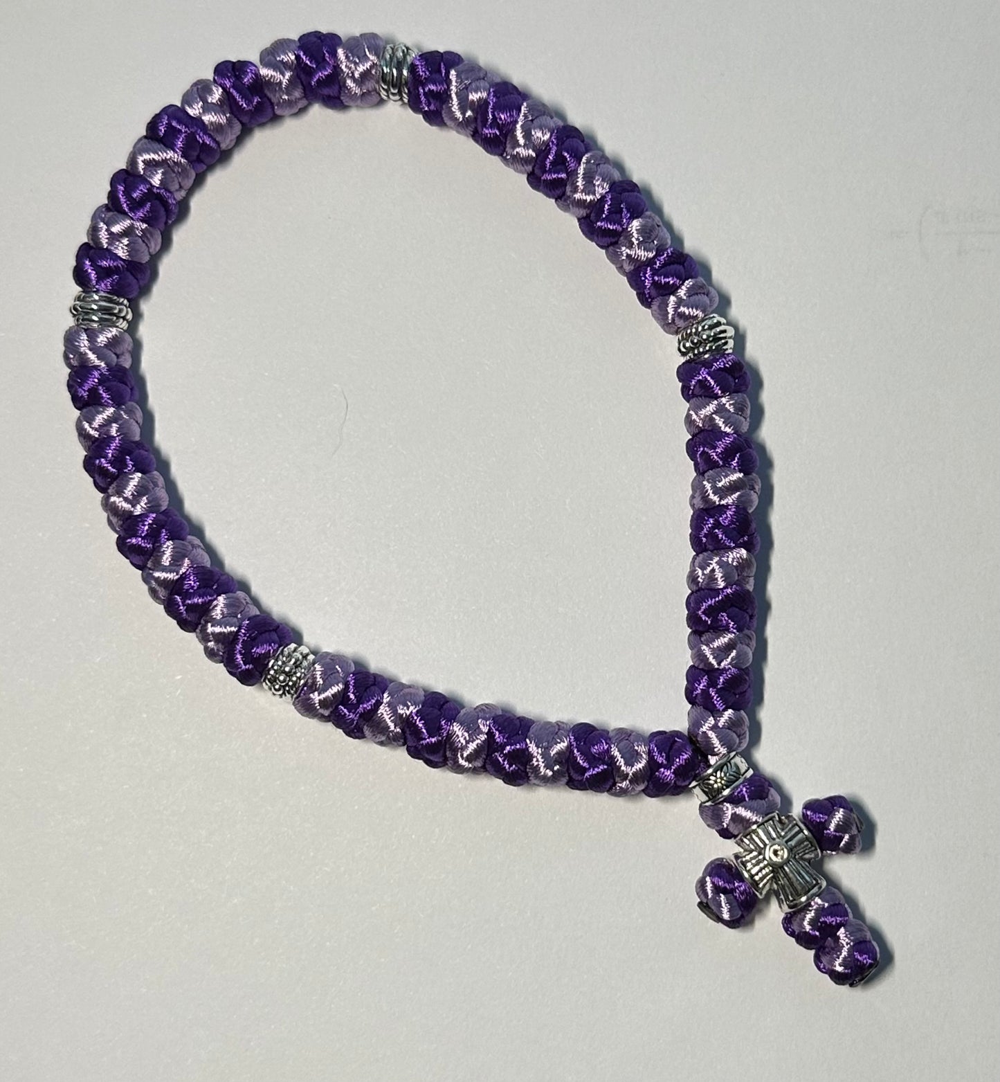 Two-color (alternating) 30/33/50/100-knot Orthodox prayer rope (satin) chotki - MADE TO ORDER