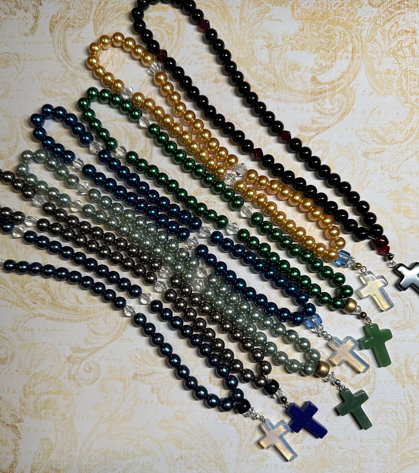 50-bead glass “pearl” prayer rope chotki