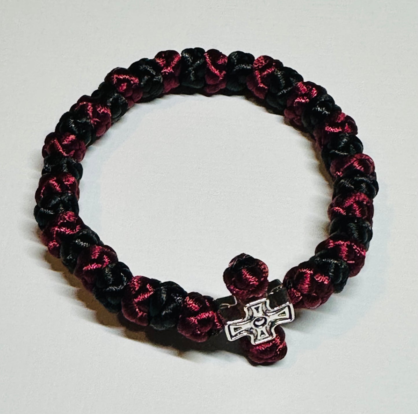 Two-color 30/33/50/100-knot Orthodox prayer rope (satin) chotki (alternating)