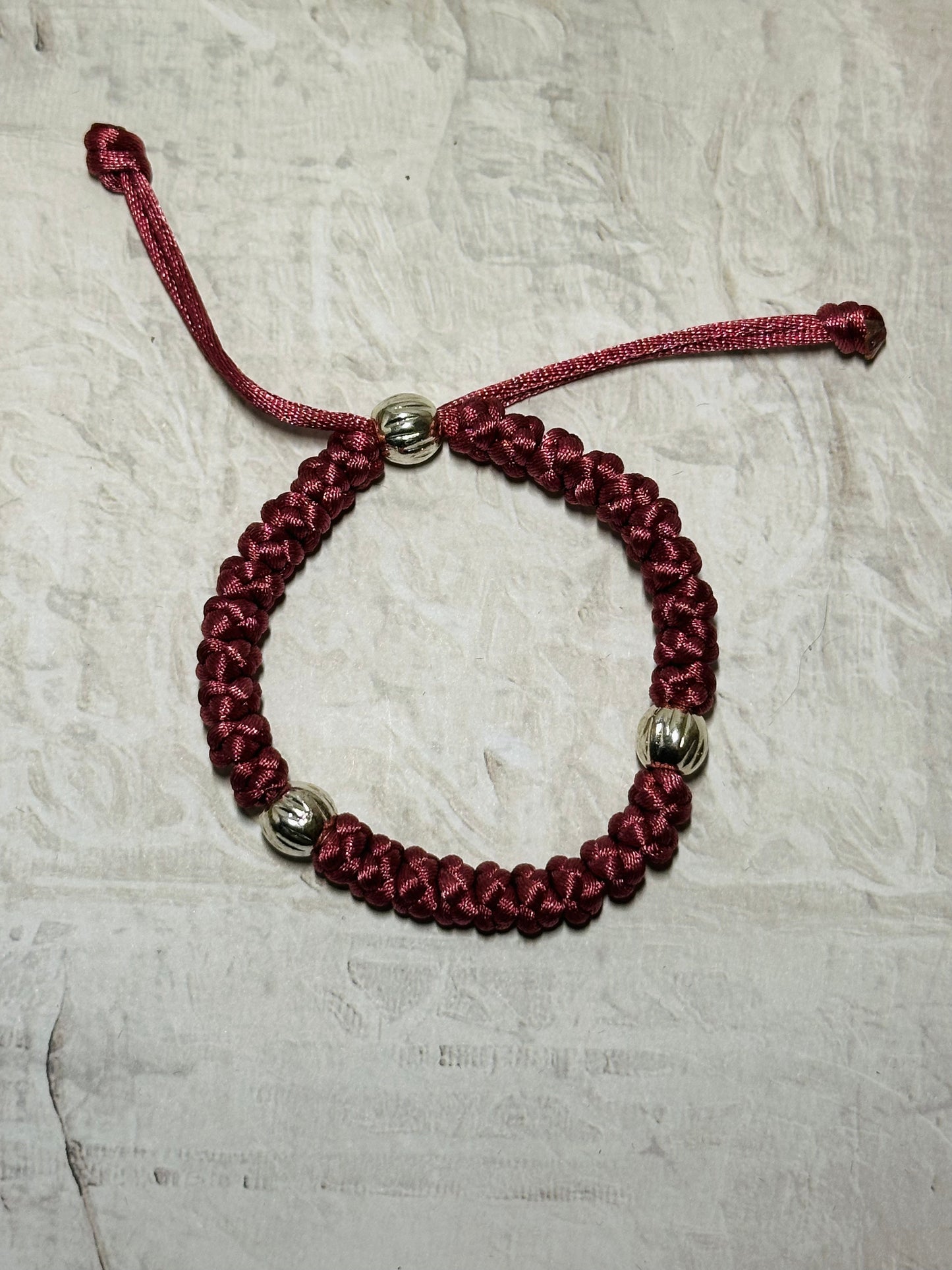 Adjustable 30/33-knot Orthodox wrist prayer rope (satin) bracelet chotki komboskini -MADE TO ORDER