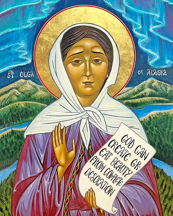 St. Olga of Alaska mounted icon