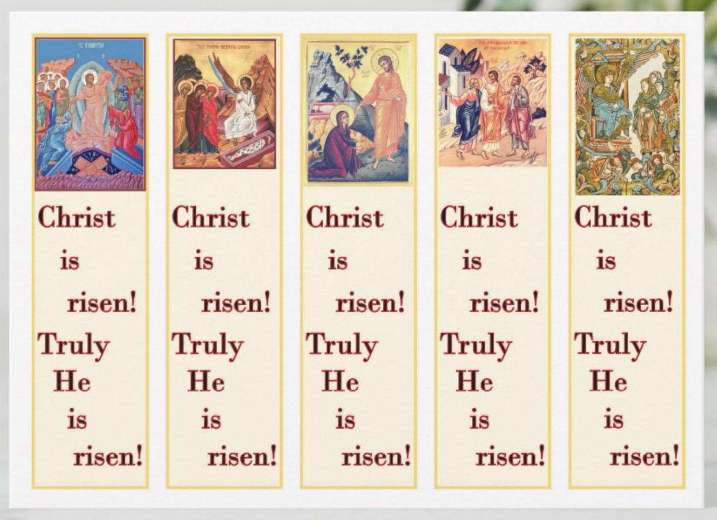 Pascha (Orthodox Easter) set of cut out bookmarks Holiday Card