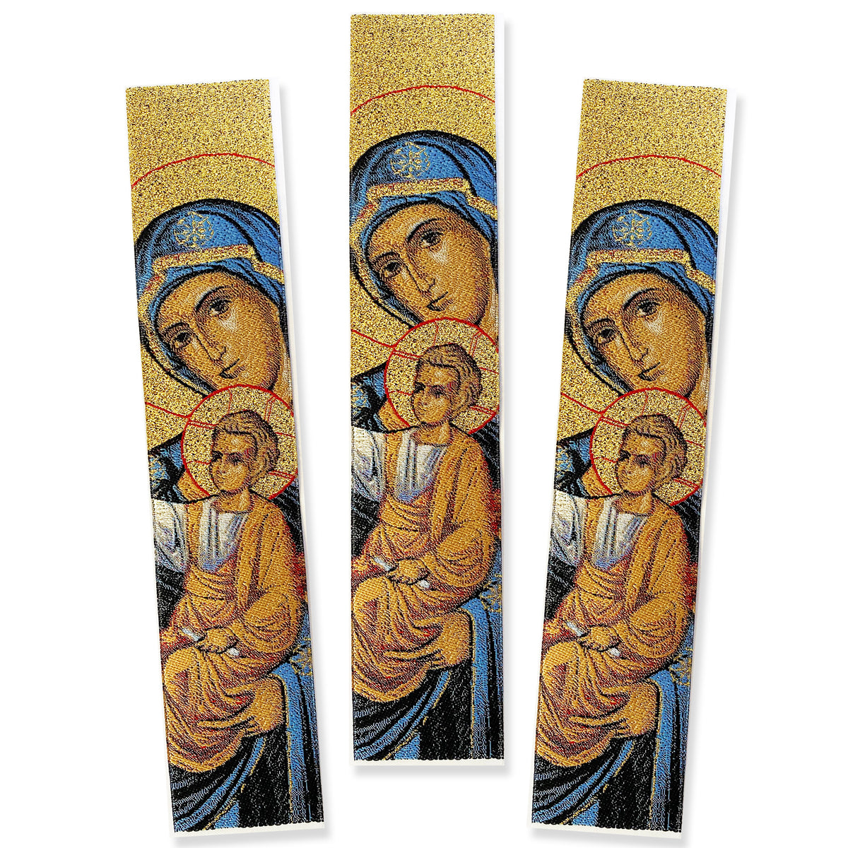 Mother of God in blue and Christ icon Tapestry Bookmark (SINGLE)