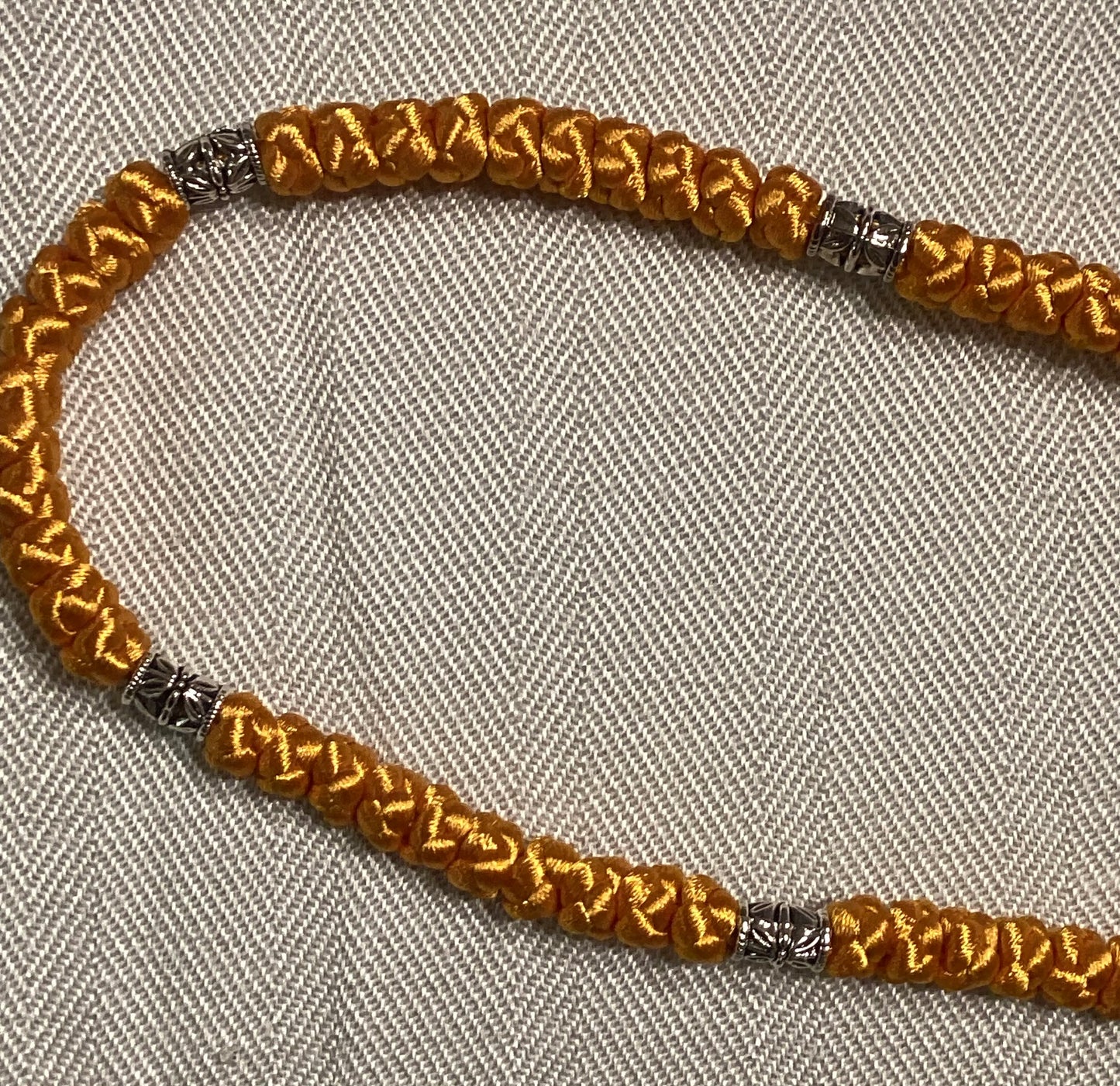 Colorful 50-knot Orthodox prayer rope (satin) chotki komboskini