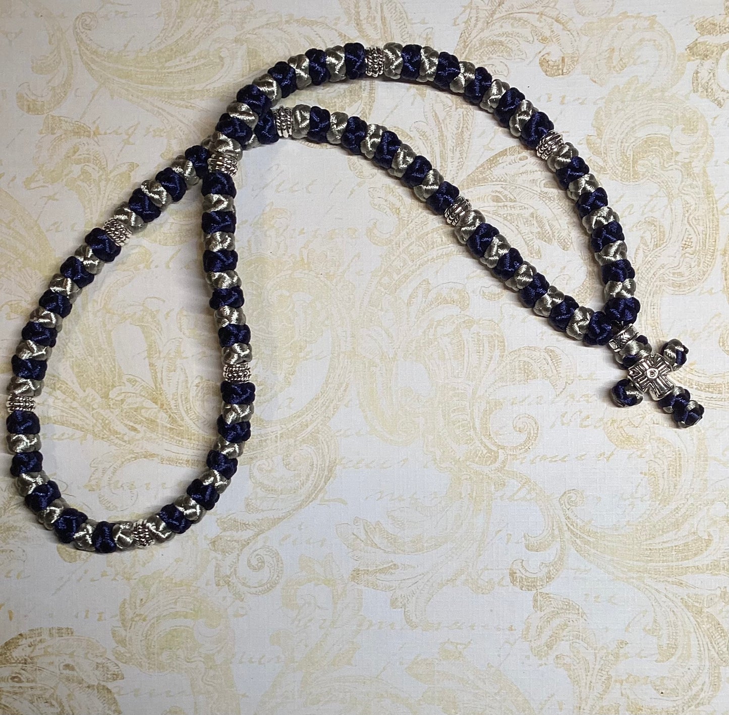 Two-color (alternating) 30/33/50/100-knot Orthodox prayer rope (satin) chotki - MADE TO ORDER