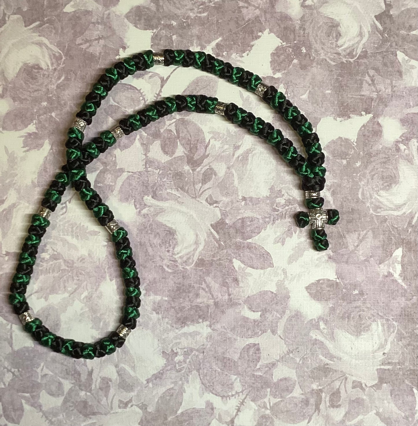 Two-color (alternating) 30/33/50/100-knot Orthodox prayer rope (satin) chotki