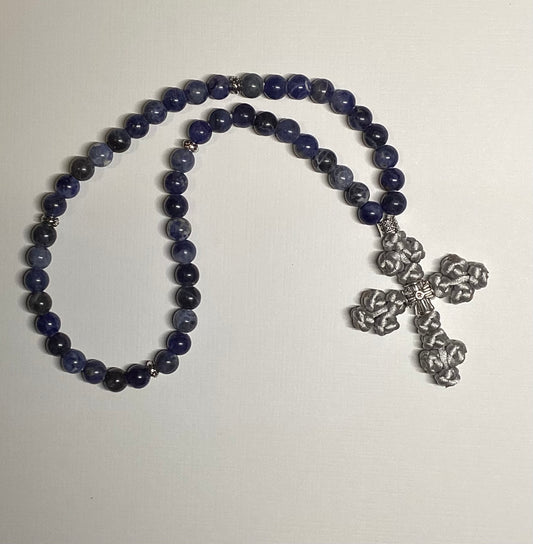 Sodalite gemstone beaded prayer rope chotki