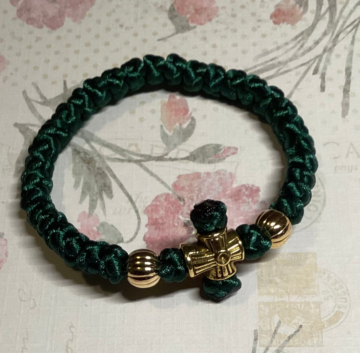 30/33-knot w/ gold balls Orthodox wrist prayer rope (satin) bracelet chotki