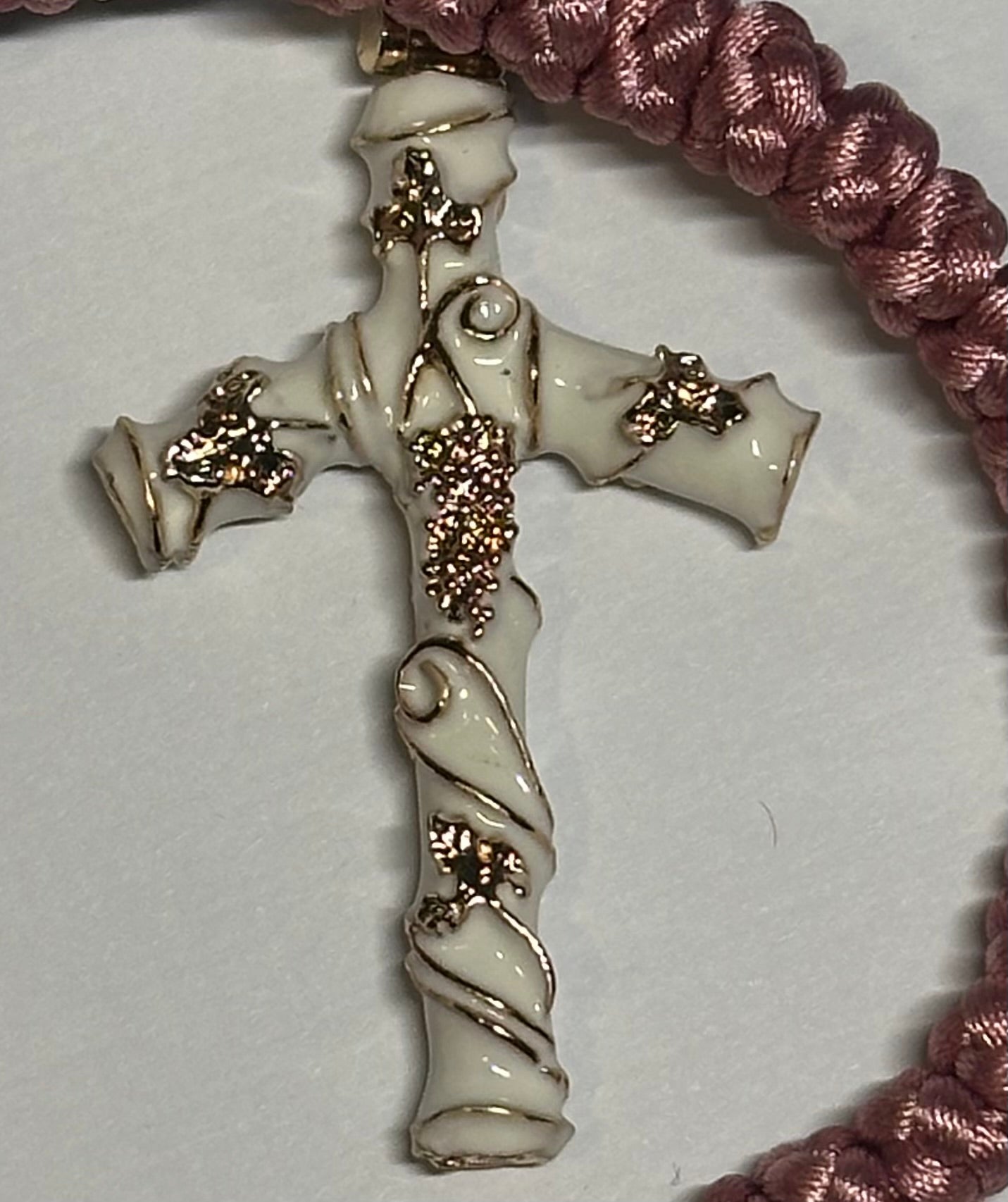 150-knot Orthodox prayer rope (satin) with St. Nina's cross