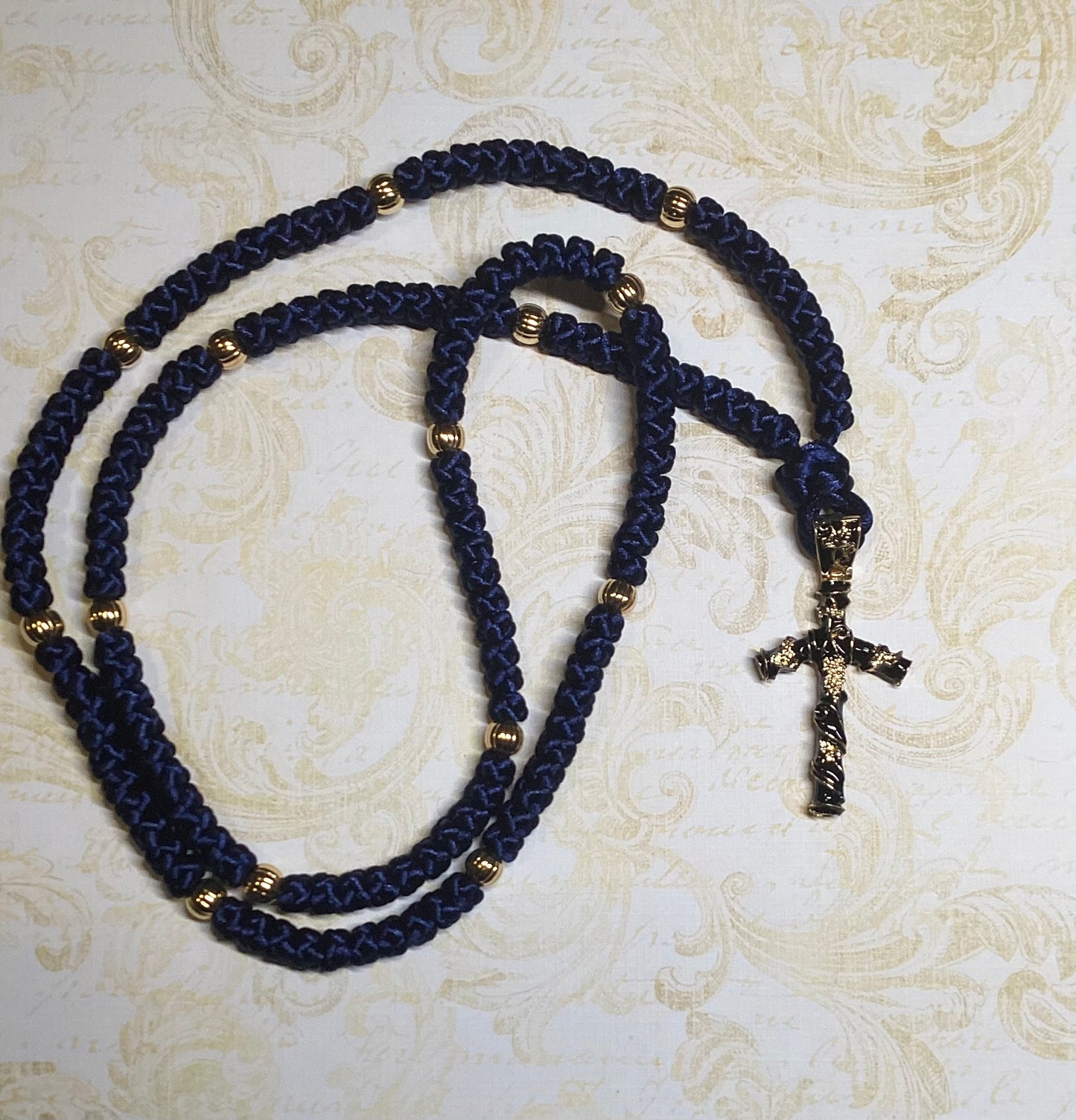 150-knot Orthodox prayer rope (satin) with St. Nina's cross