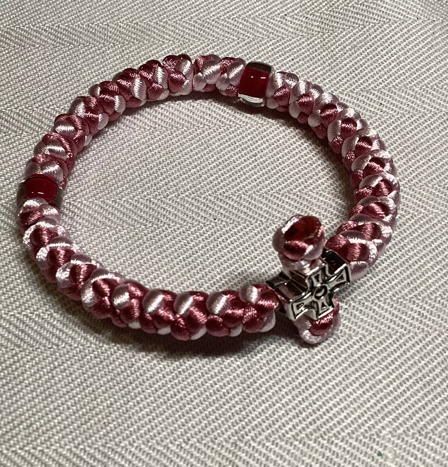 Two-color (intertwined) 30/33/50/100/150-knot Orthodox prayer rope (satin) chotki