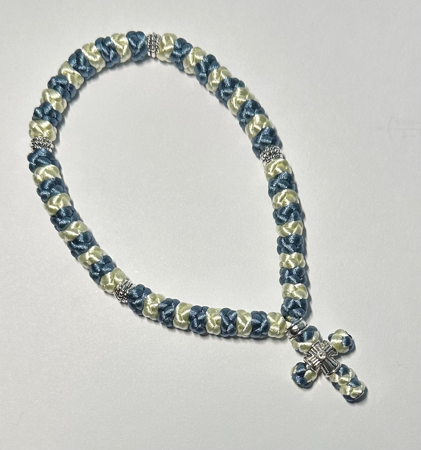 Two-color (alternating) 30/33/50/100-knot Orthodox prayer rope (satin) chotki - MADE TO ORDER