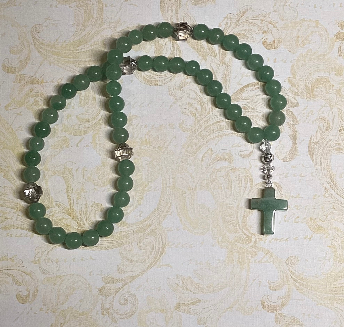 Green aventurine gemstone 50 stone bead prayer rope chotki