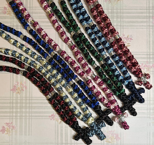 Two-color 30/50/100-knot Orthodox prayer rope (satin) chotki