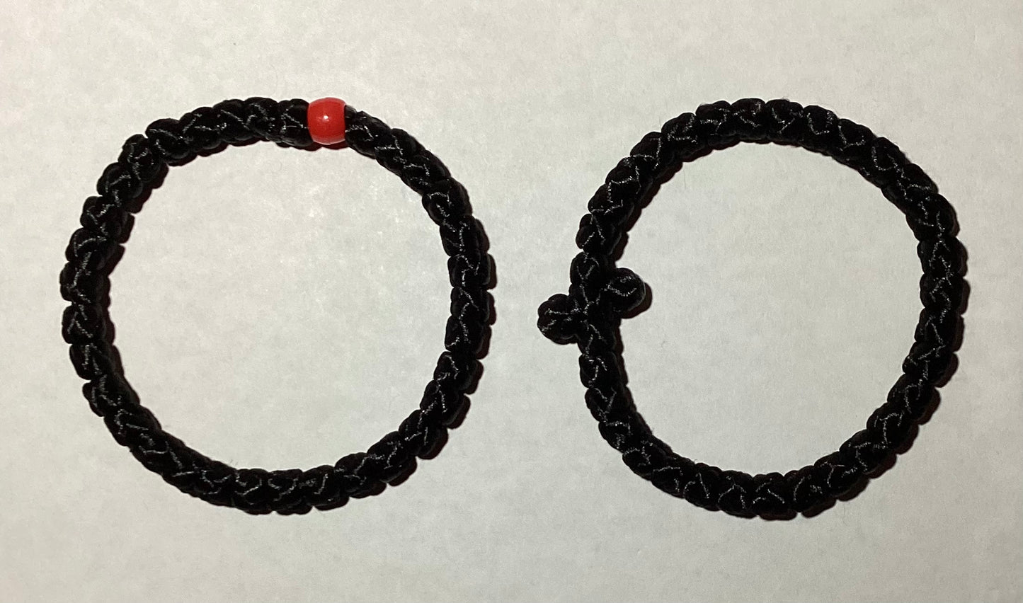 Black 33-knot Orthodox prayer rope (satin)  bracelet chotki komboskini