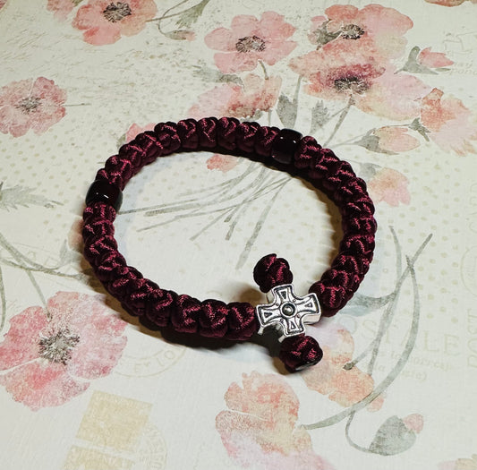 30 knot Orthodox prayer rope (satin) bracelet chotki komboskini