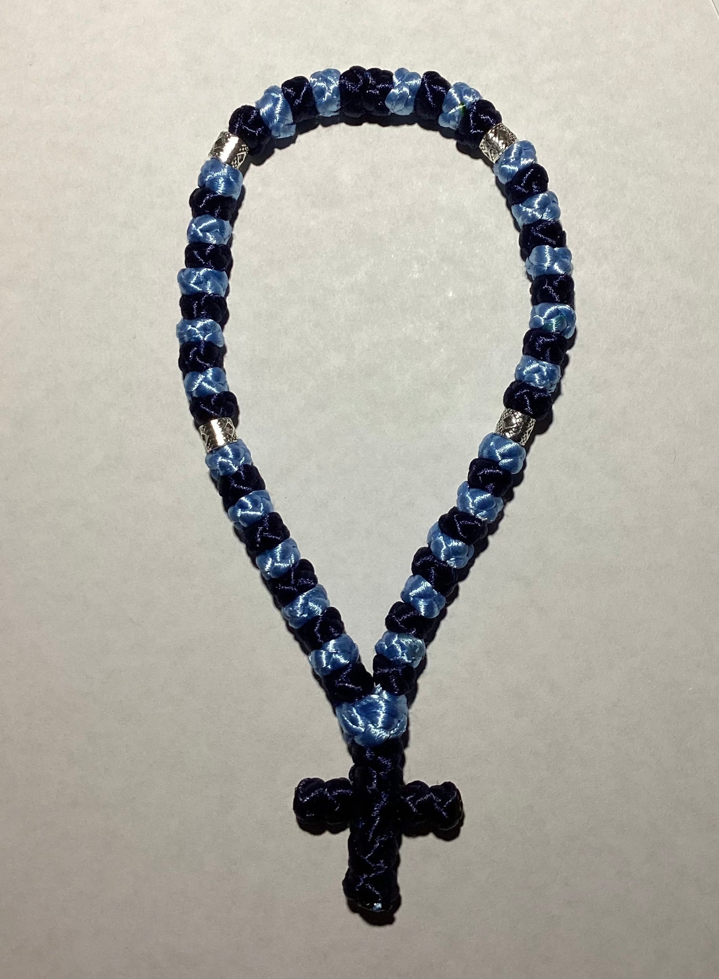 Two-color 30/50/100-knot Orthodox prayer rope (satin) chotki komboskini