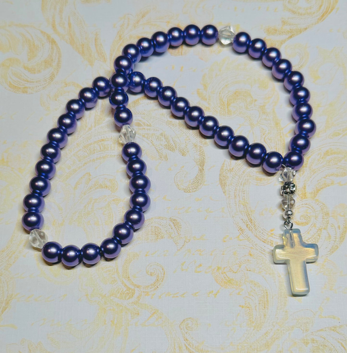 50-bead glass “pearl” prayer rope chotki