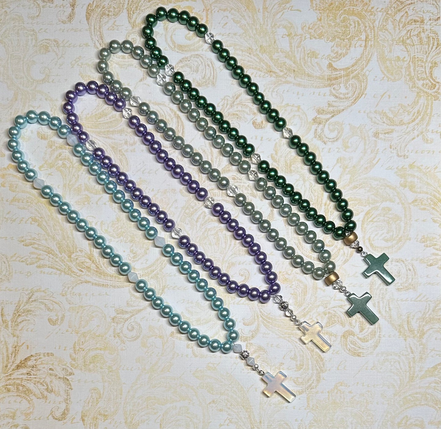 50-bead glass “pearl” prayer rope chotki