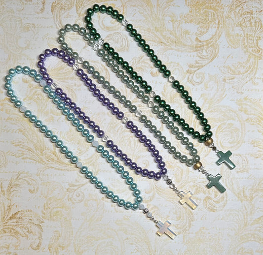 50 glass “pearl” bead prayer rope chotki