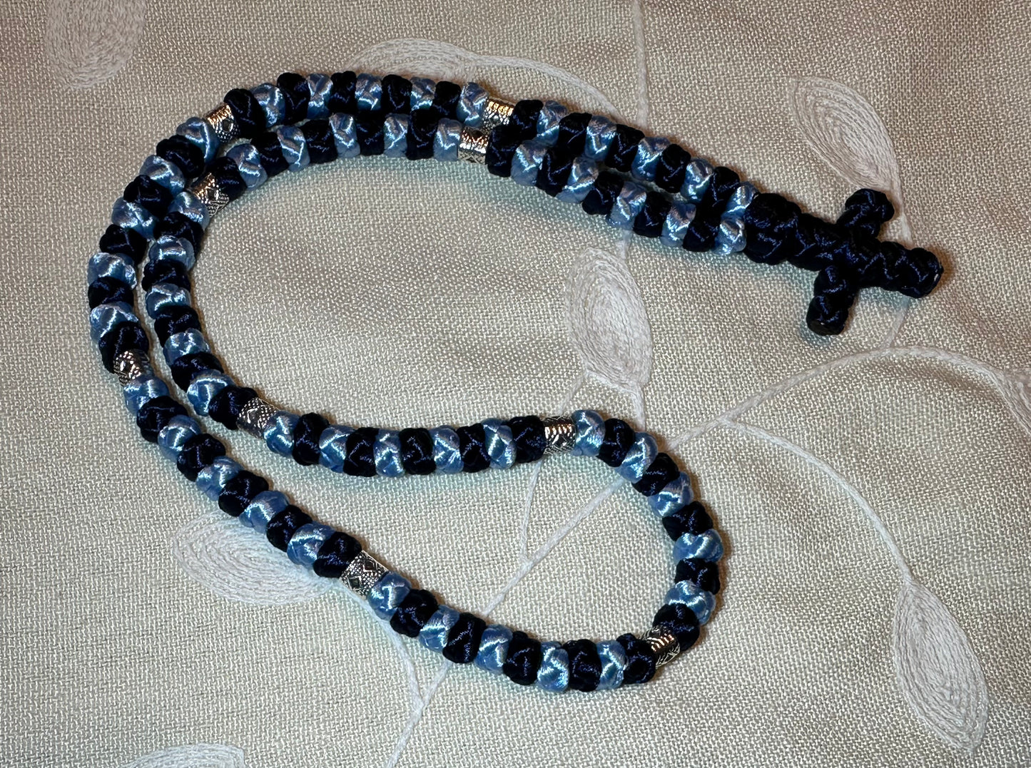 Two-color 30/50/100-knot Orthodox prayer rope (satin) chotki komboskini