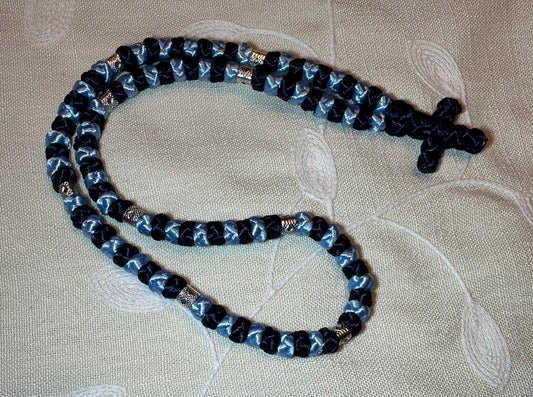 Two-color 30/50/100-knot Orthodox prayer rope (satin) chotki komboskini