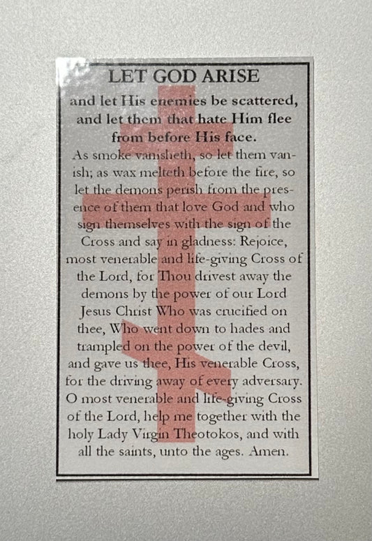Small”Let God Arise" prayer card (Orthodox prayer to the Cross)