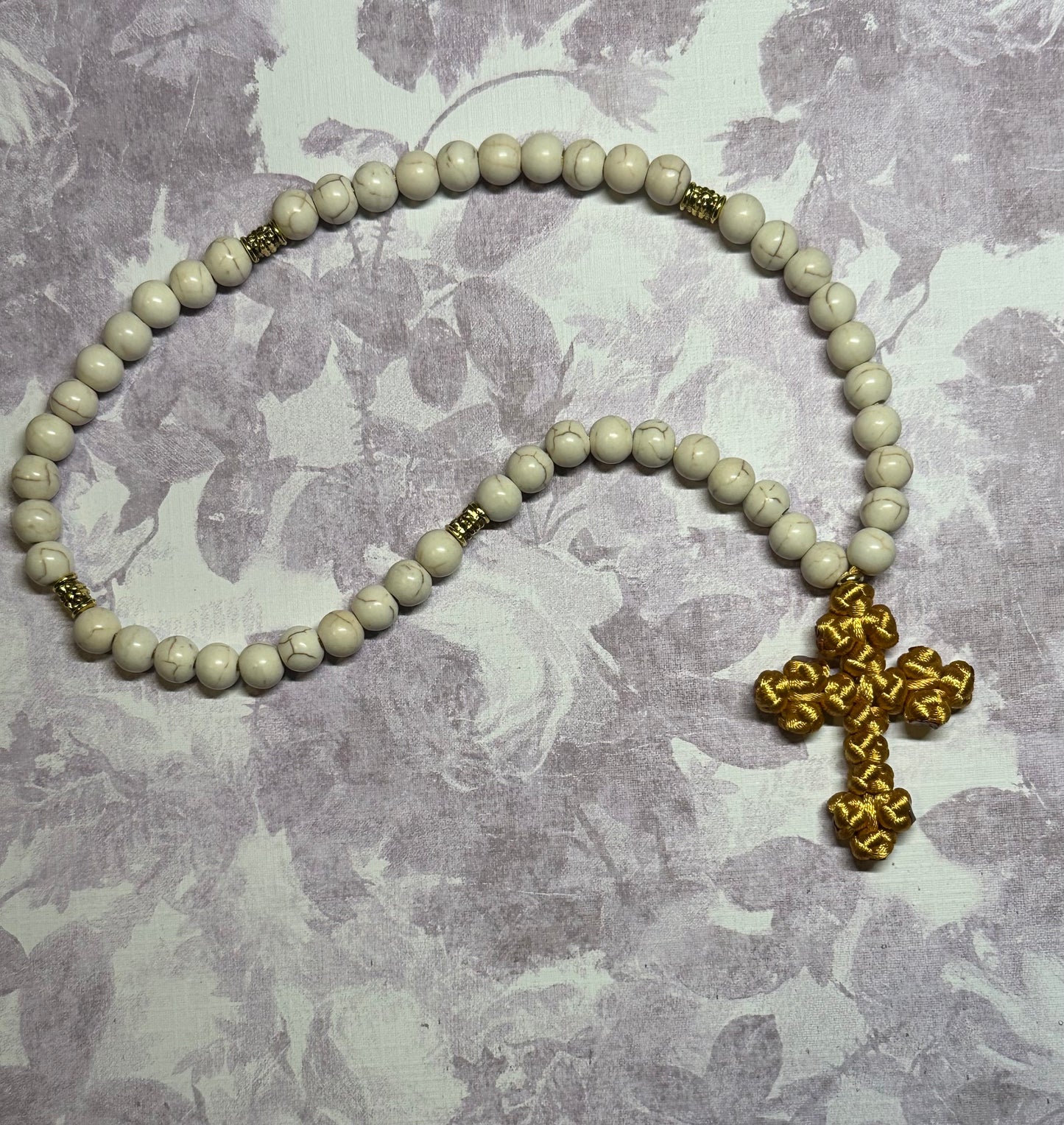 Magnesite gemstone beaded prayer rope chotki
